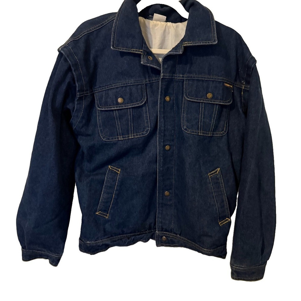 Vintage  London Fog Turbo Size 20 Long Sleeved Denim Snap Button Jean Jacket